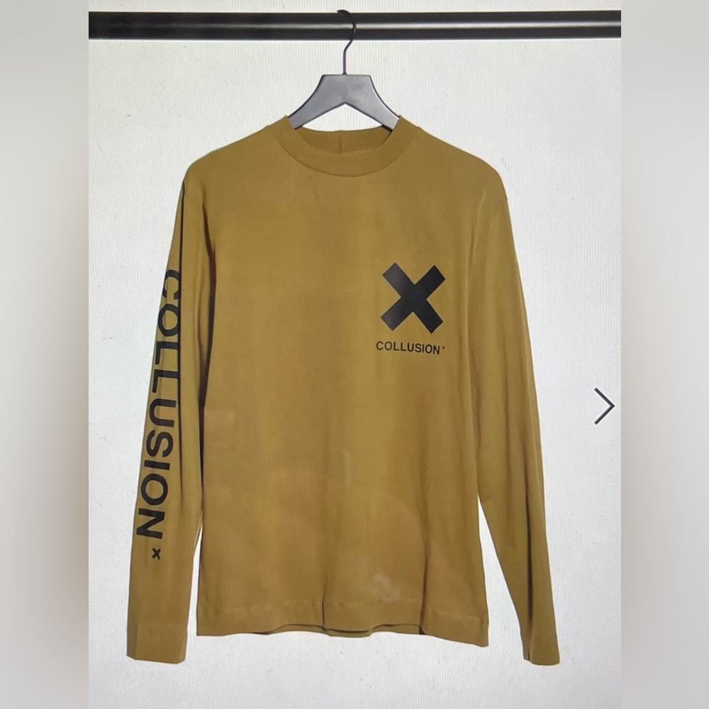 Collusion unisex long sleeve t shirt with logo printed